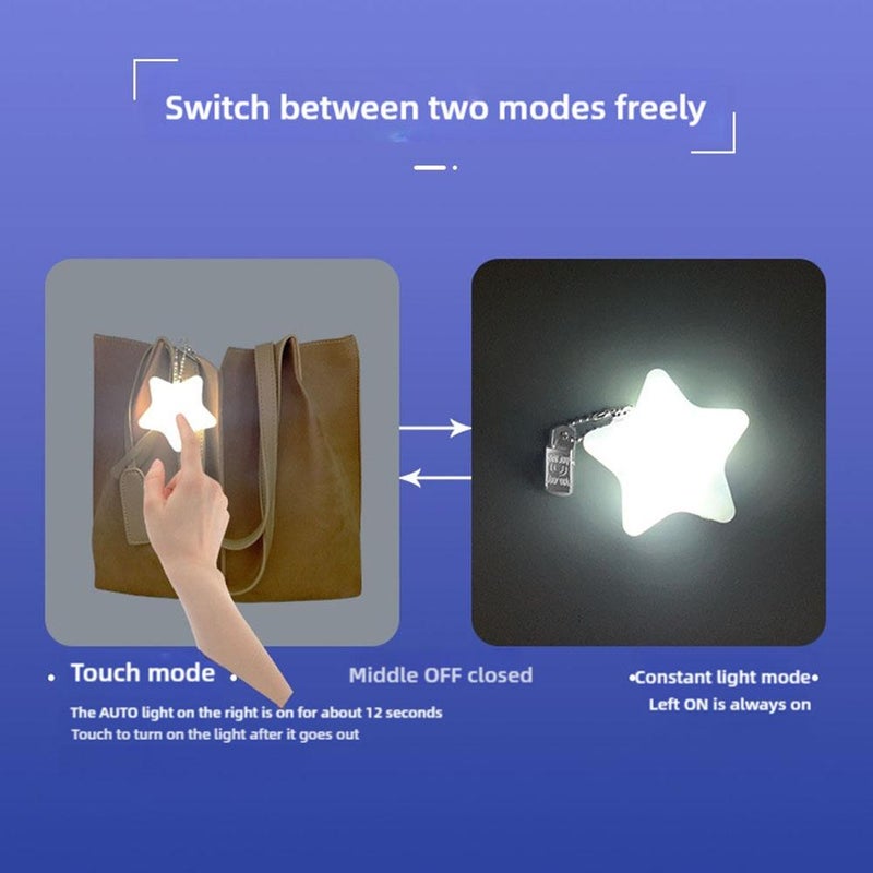 Purse Light Handbag Light, Five-Pointed Star Bag Lights Touch Sensor Lights Best Gifts for Women Girls Valentines Day - Image 5